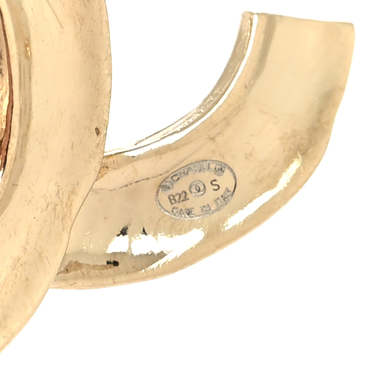 Chanel Metal CC Earrings Gold 4 of 4