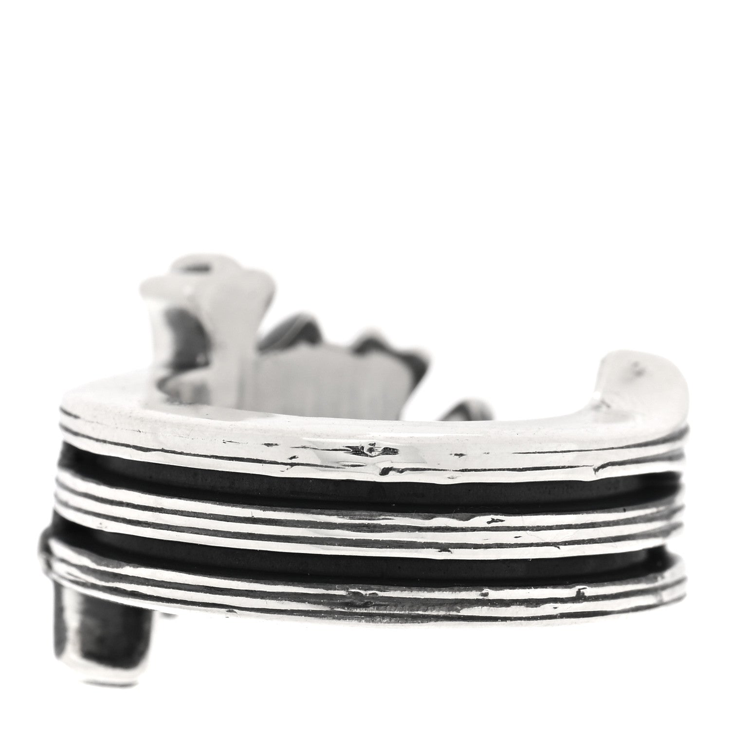 Chrome Hearts Sterling Silver Triple Cross Curve Ring 51 5.75