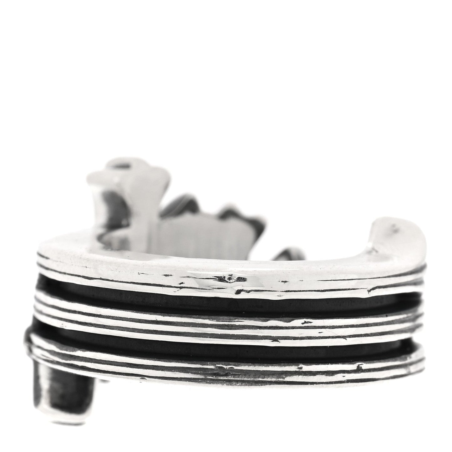 Sterling Silver Triple Cross Curve Ring 51 5.75