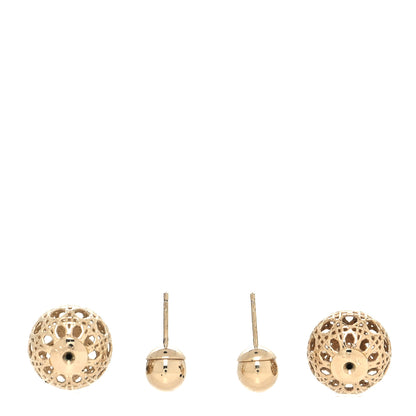 Christian Dior Cannage Mise En Dior Tribal Earrings Gold 3 of 5