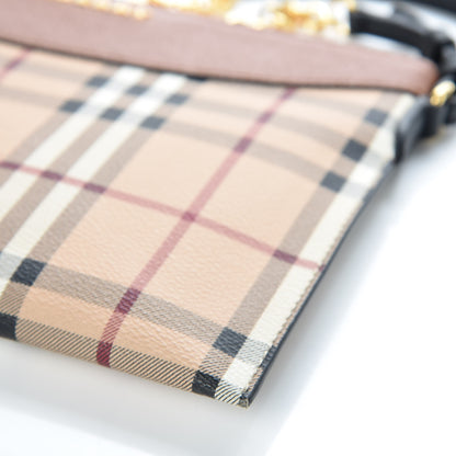 Burberry Haymarket Check Peyton Crossbody Clutch Bag Toffee 9 of 9