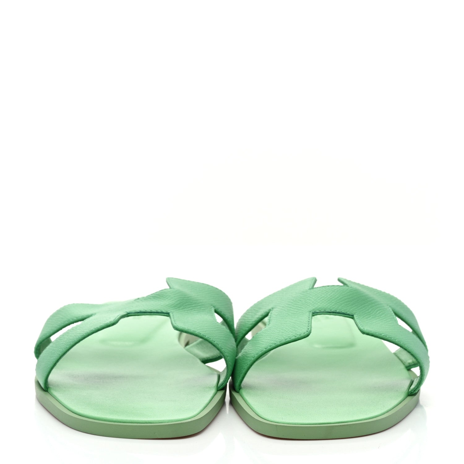 Hermes Epsom Oran Sandals 40 Vert Pomme 2 of 11