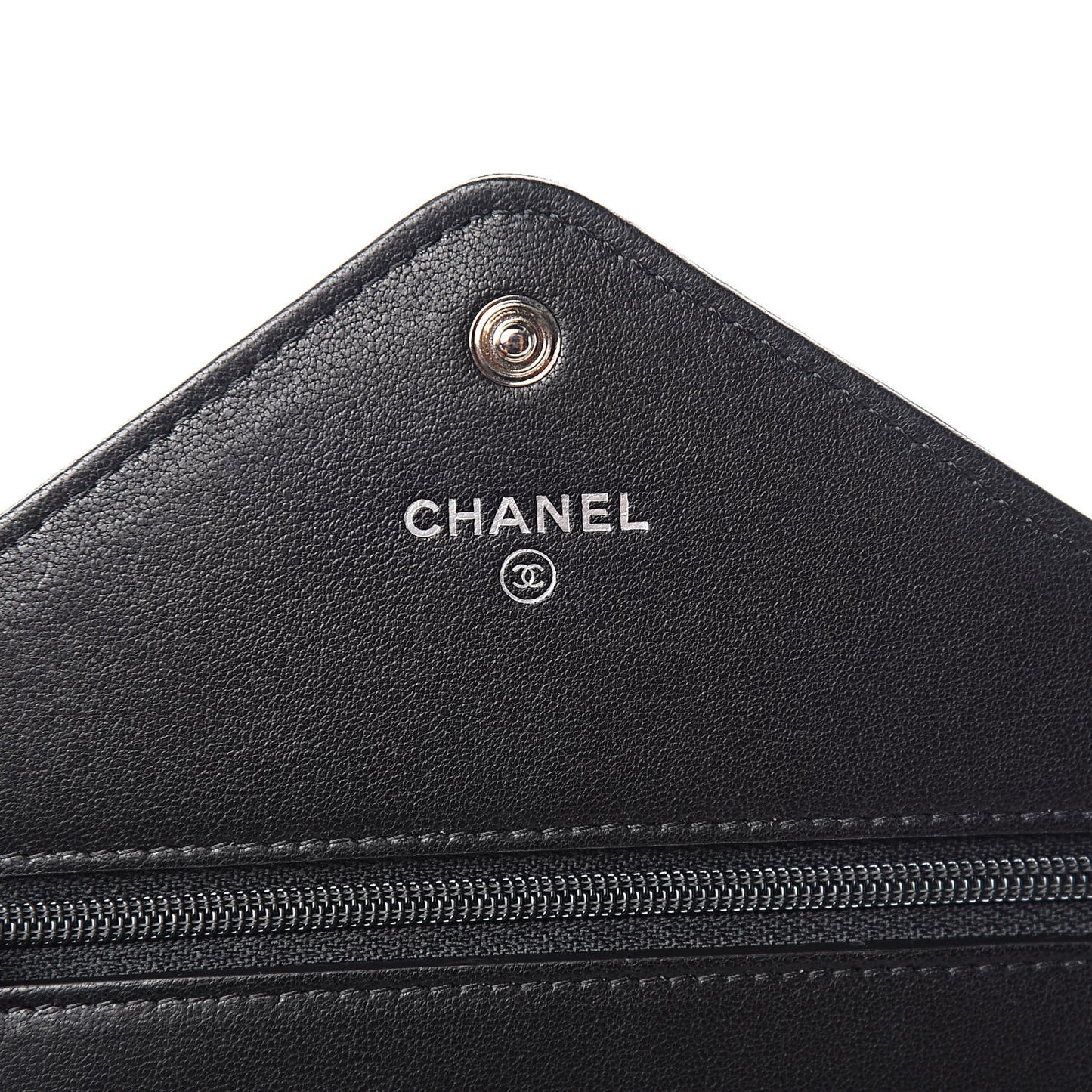 Sheepskin Chevron Wallet On Chain WOC Black