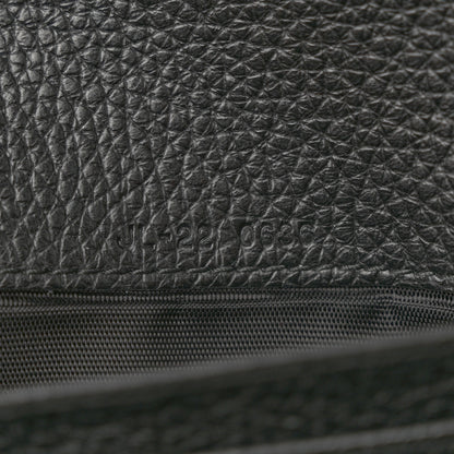 Salvatore Ferragamo Hammered Calfskin Gancini Wallet On Chain Black 7 of 11