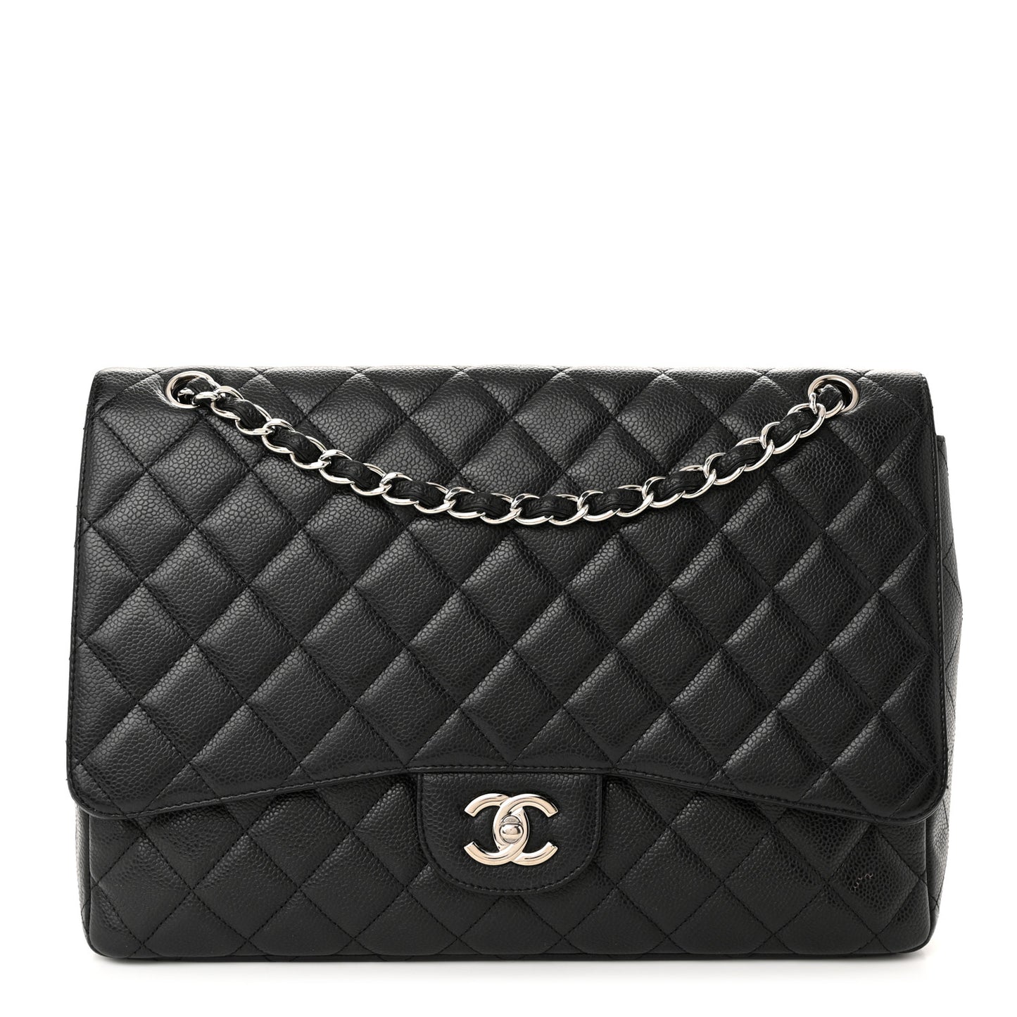 Caviar Quilted Maxi Single Flap Black