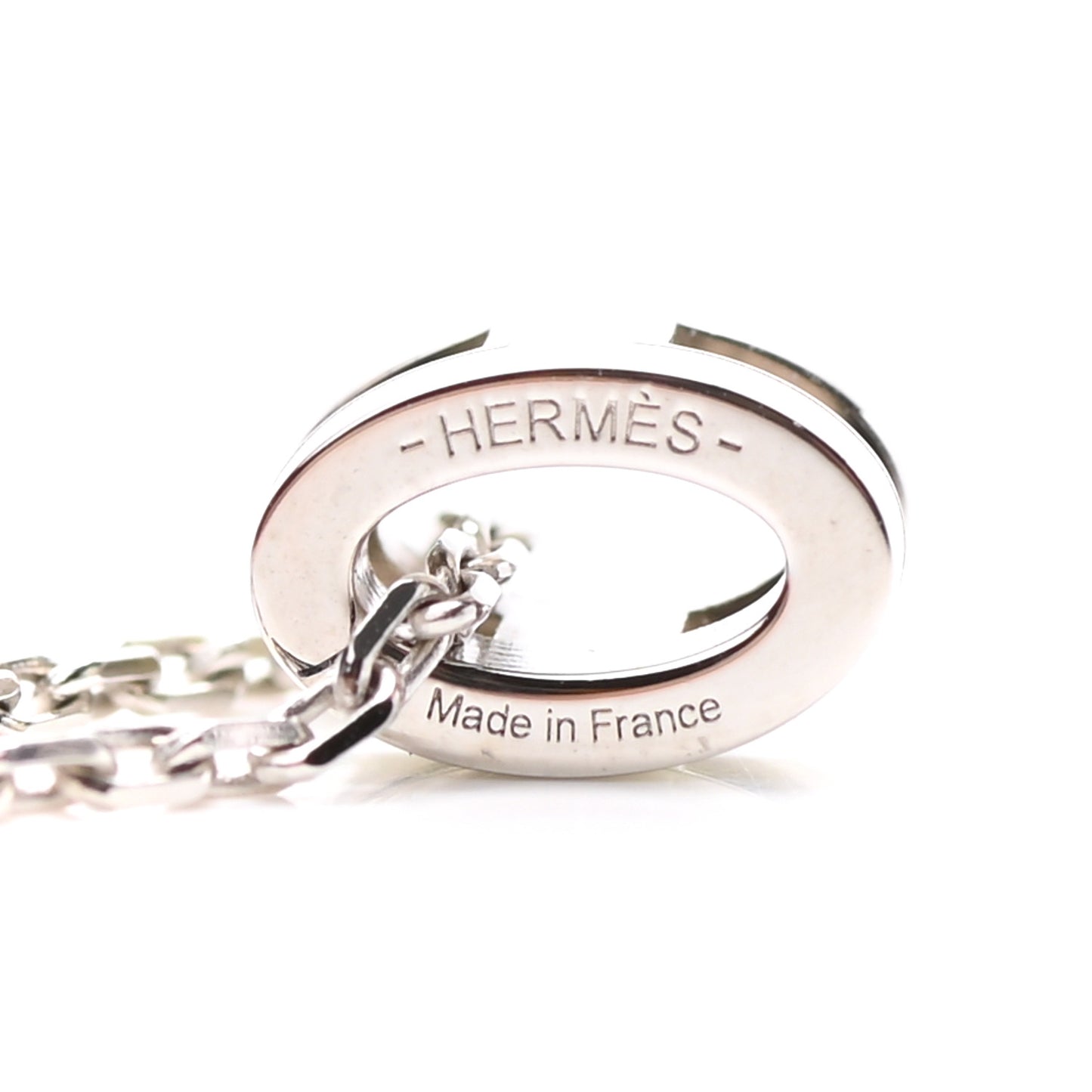 Lacquered Palladium Mini Pop H Pendant Necklace White