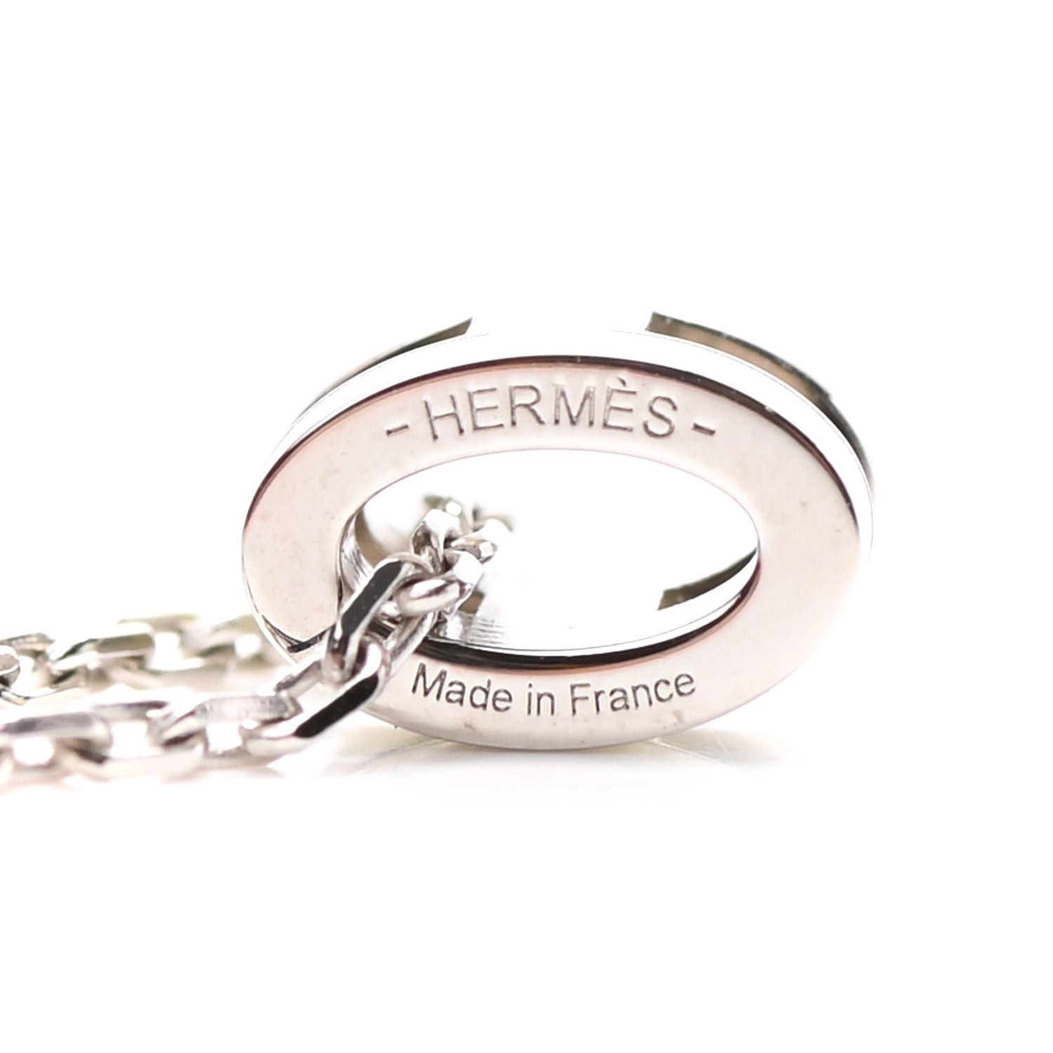 Hermes Lacquered Palladium Mini Pop H Pendant Necklace White 5 of 5