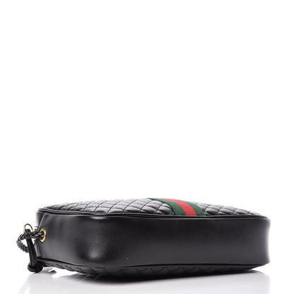 Gucci Calfskin Web Trapuntata Small GG Shoulder Bag Black 4 of 9