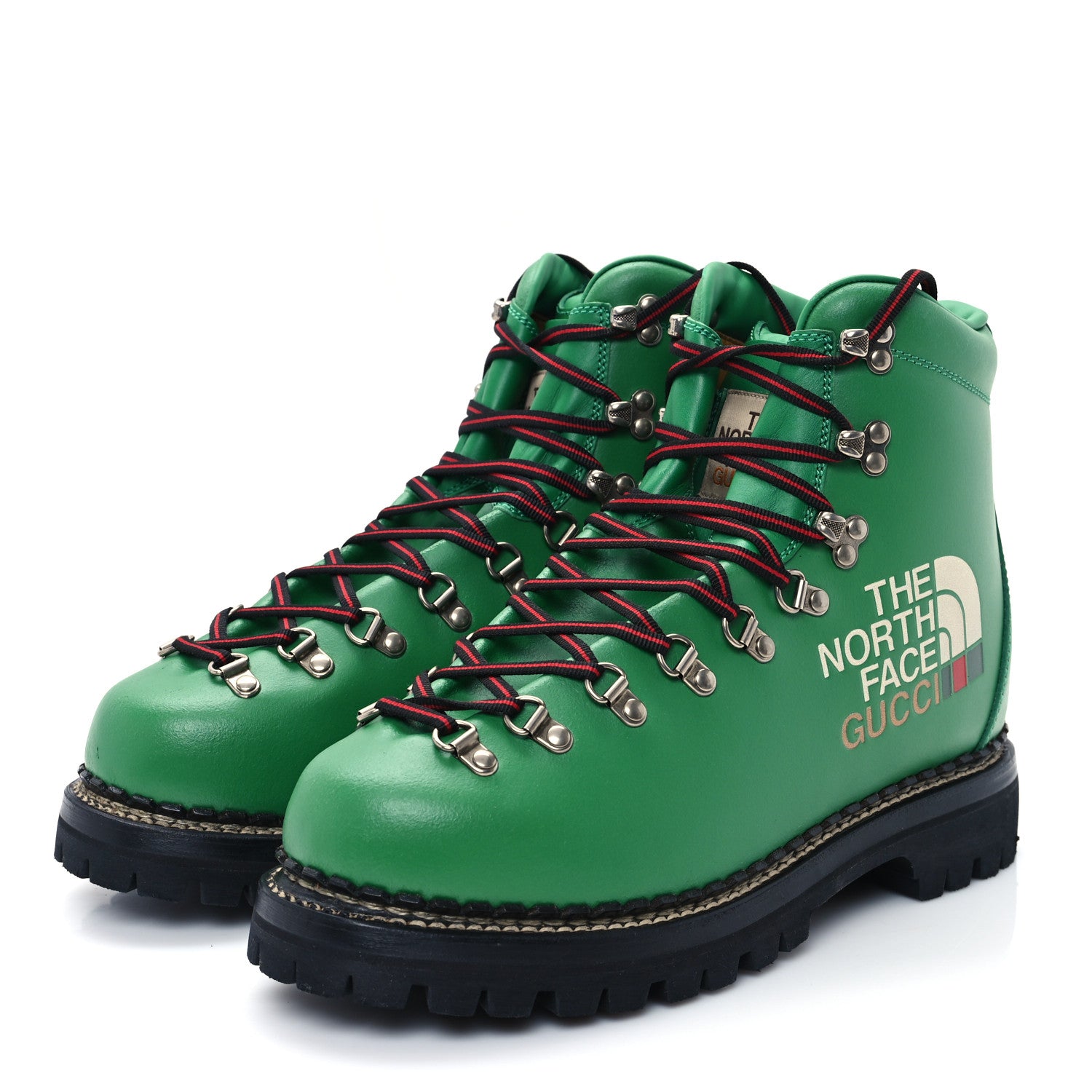 Gucci X THE NORTH FACE Calfskin Mens Hiking Ankle Boots 9 New Shamarock 4 of 11