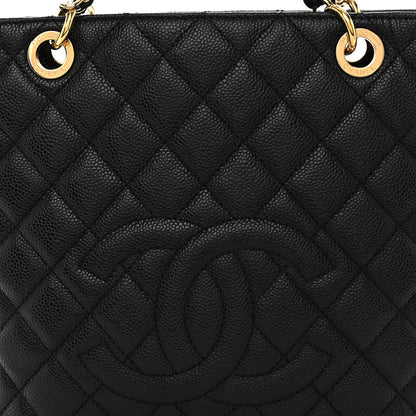 Chanel Caviar Quilted Petit Shopping Tote PST Black 9 of 11