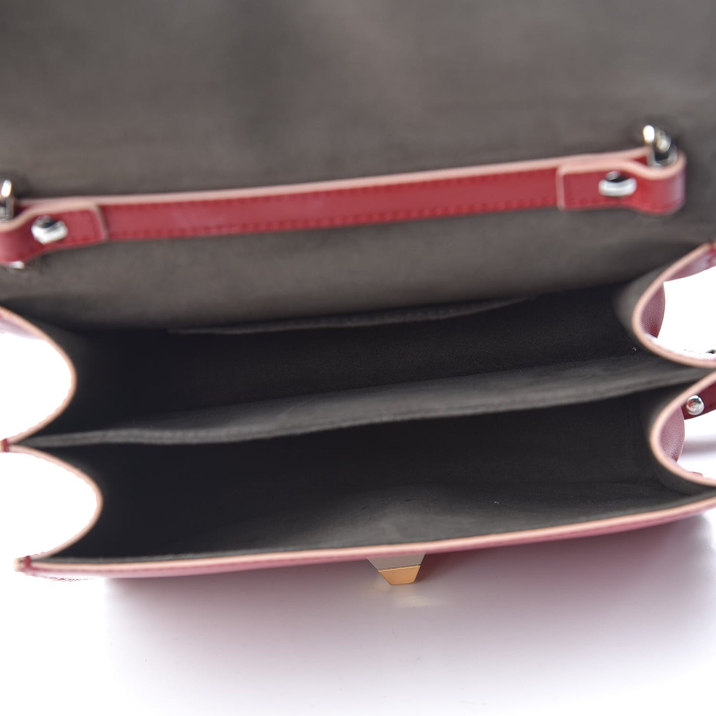 Vitello Liberty Scalloped Studded Small Kan I Shoulder Bag Fragola