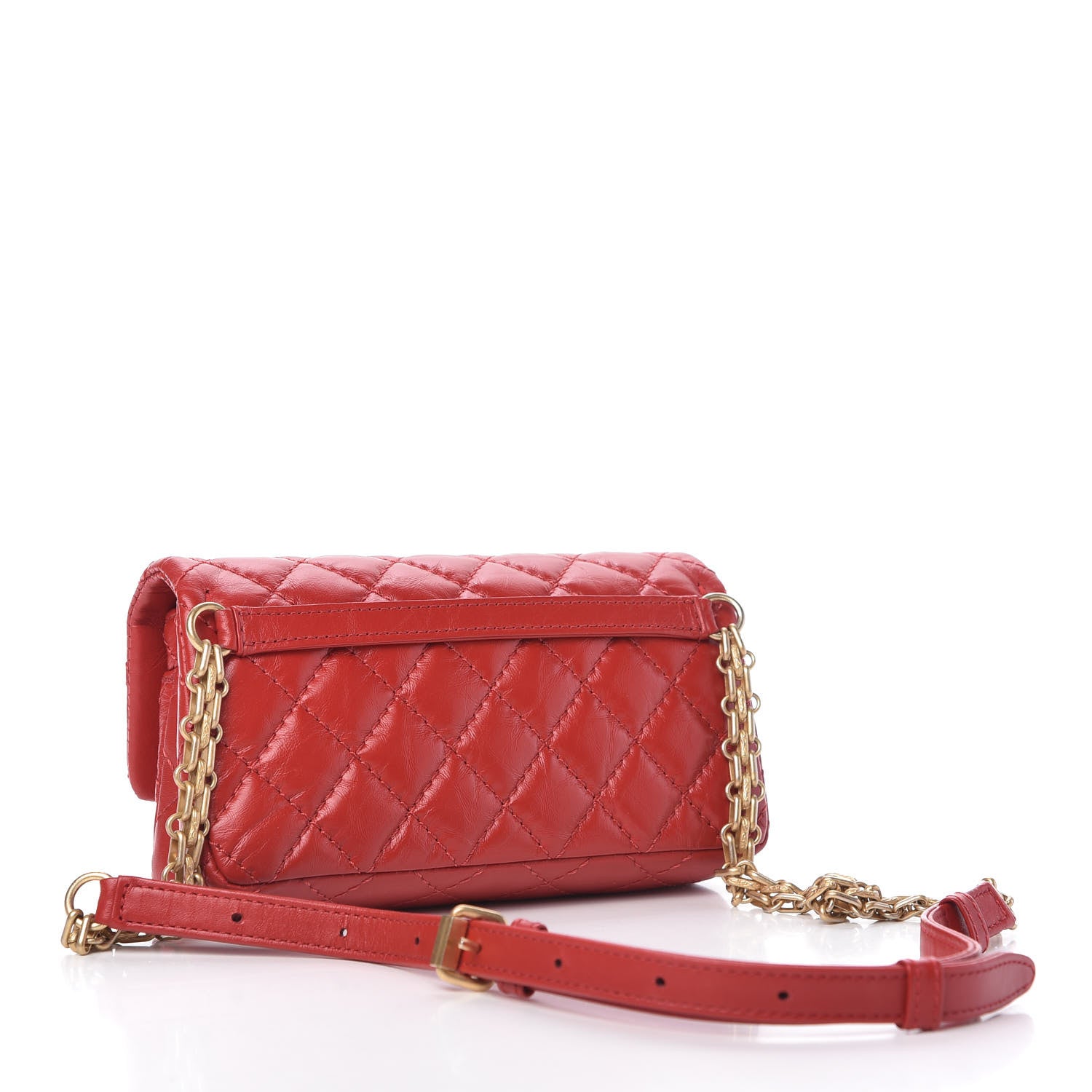 Chanel Aged Calfskin Quilted 2.55 Reissue Flap Belt Bag Red 3 of 9