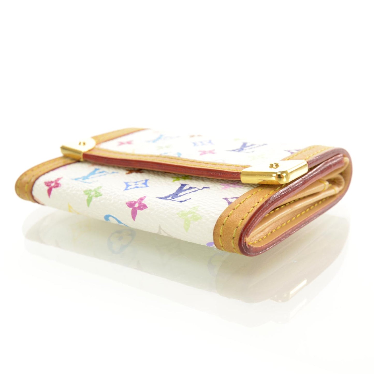 Monogram Multicolor Porte-Monnaie Plat Coin Purse White