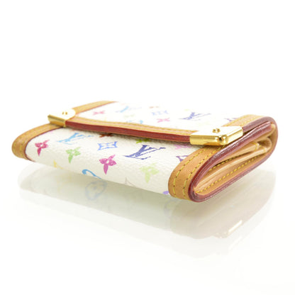 Louis Vuitton Monogram Multicolor Porte-Monnaie Plat Coin Purse White 3 of 7