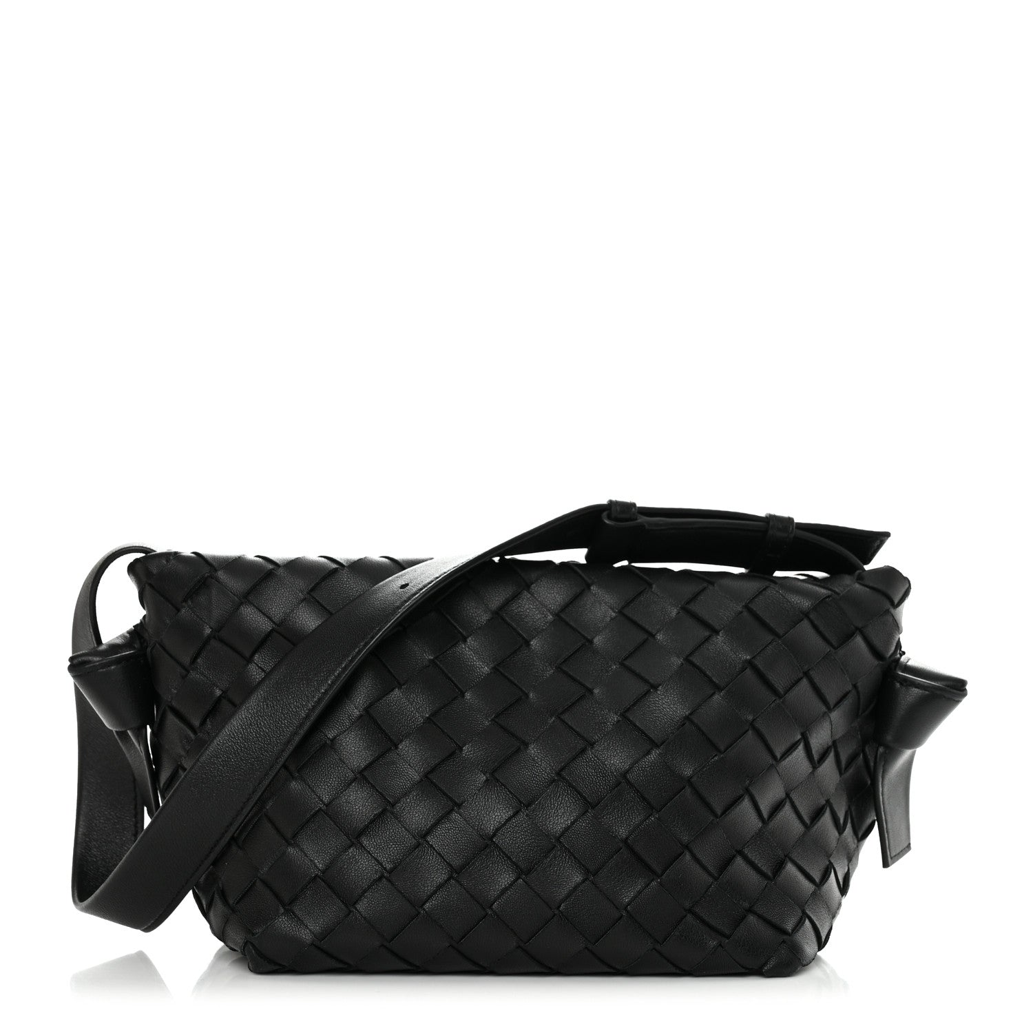Bottega Veneta Nappa Intrecciato Tie Shoulder Bag Black 1 of 9
