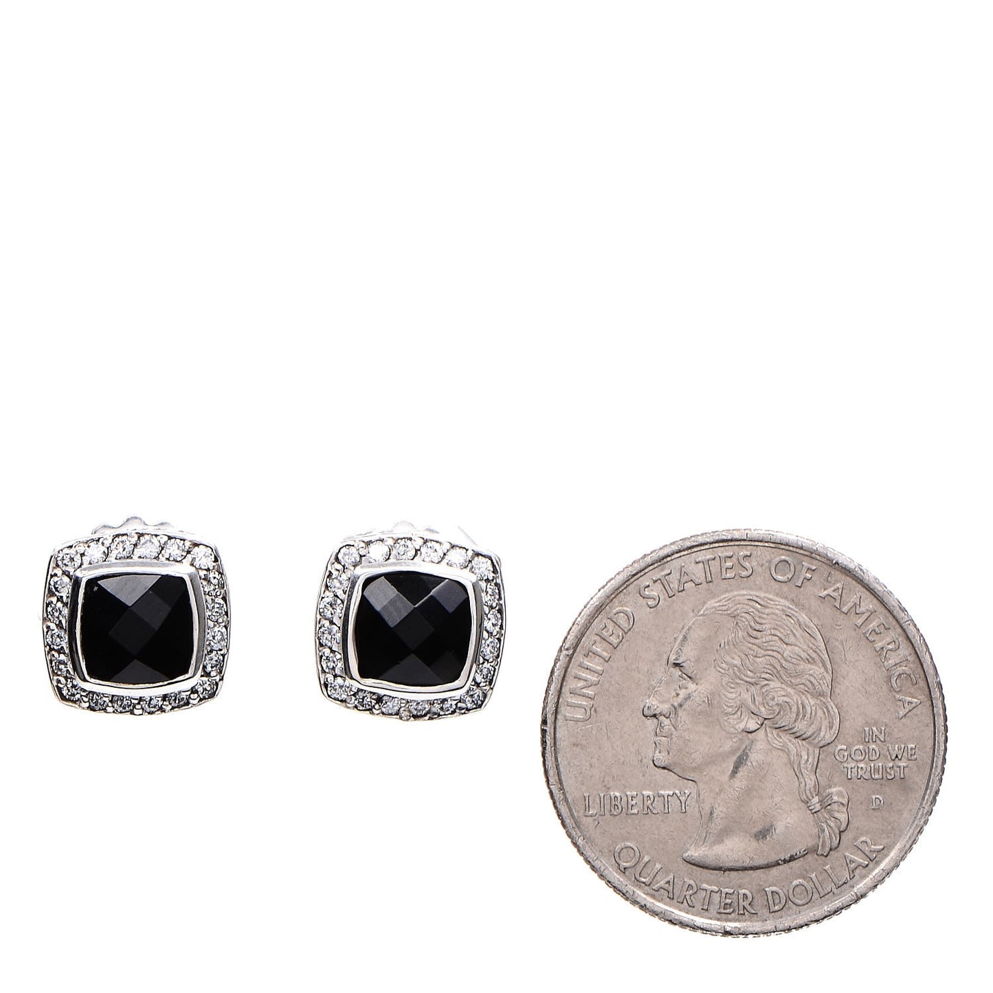 Sterling Silver Diamond Black Onyx 7mm Albion Earrings