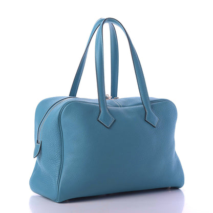 Hermes Taurillon Clemence Victoria II 35 Blue Jean 3 of 9