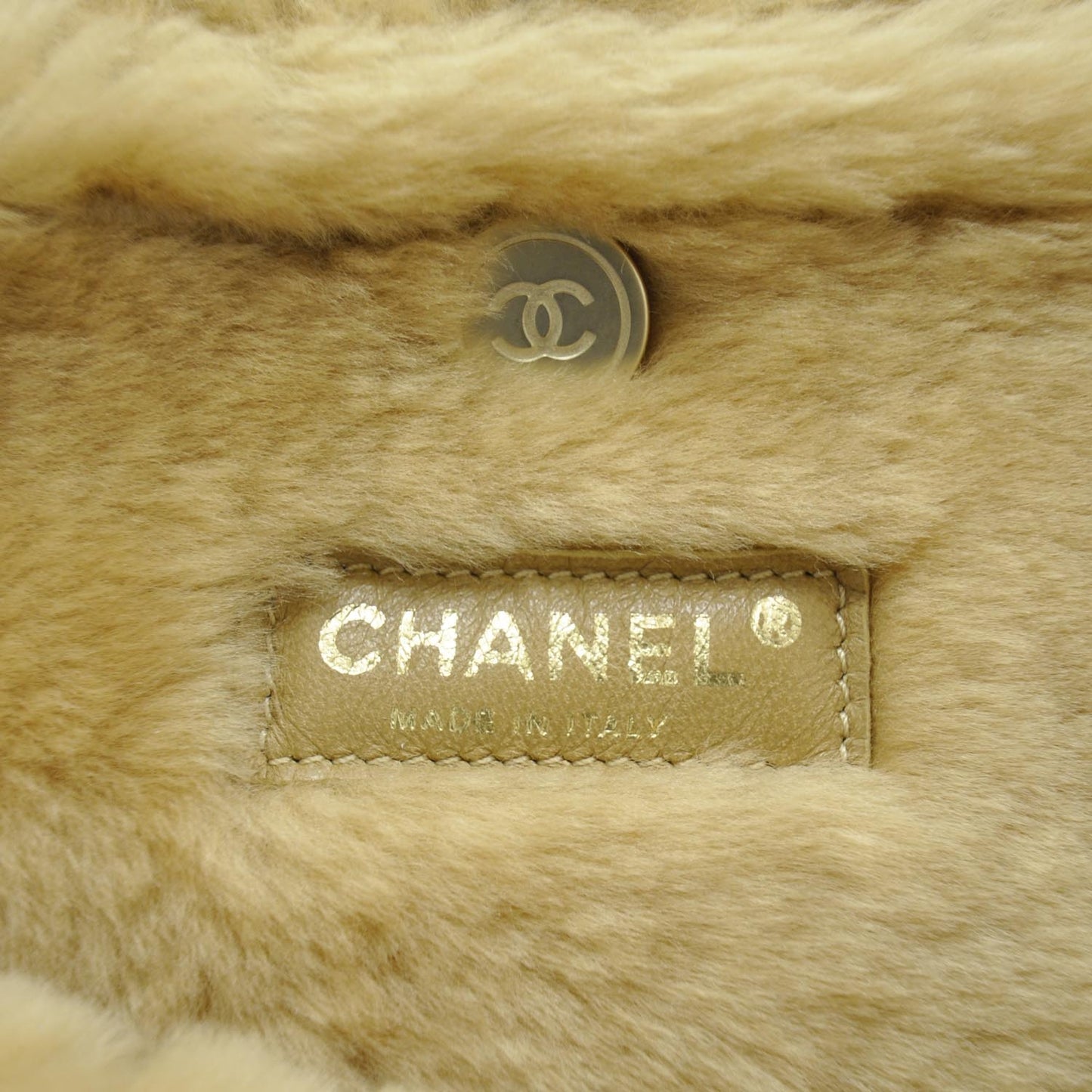 Shearling Fur and Lambskin Quilted Flap Bag Metallic Bronze