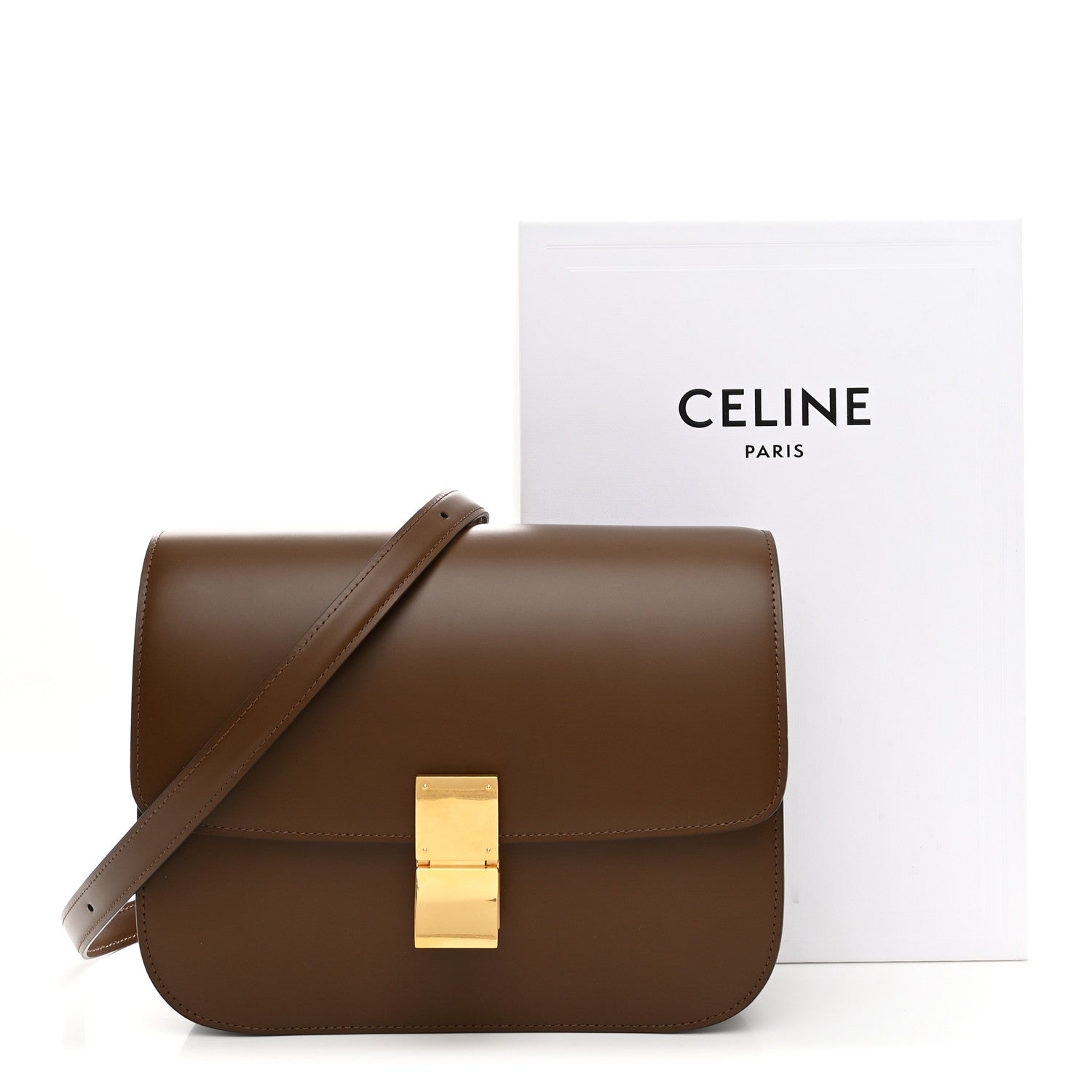 セリーヌ クラシックミディアム 旧ロゴ  キャメル ボックスカーフ 一生モノバッグ！『CELINE(セリーヌ)』CLASSIC BOX(クラッシック