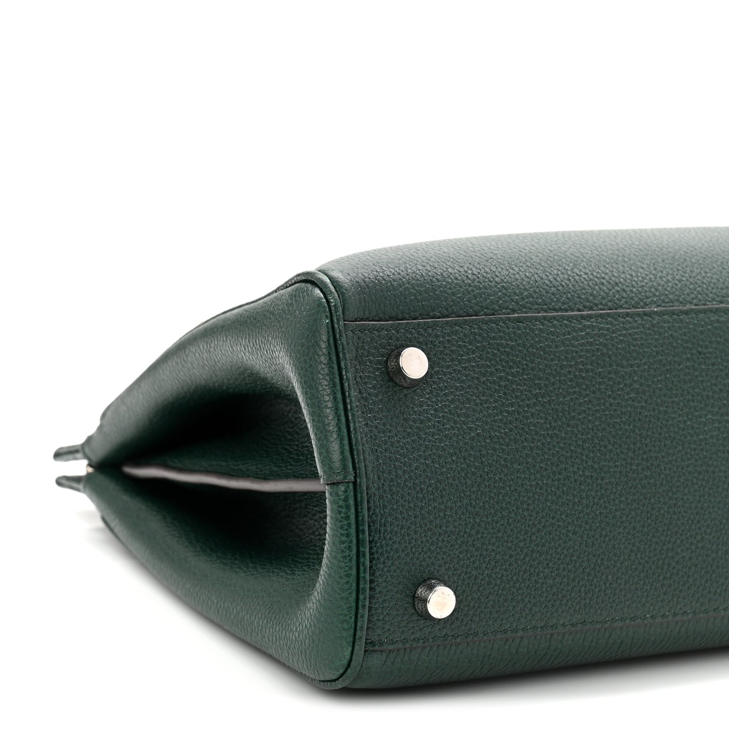 Grainy Calfskin Small Zumi Top Handle Bag Vintage Green