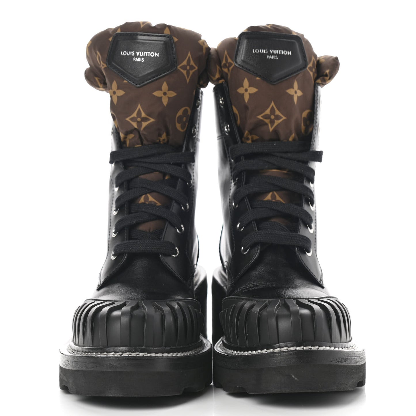 Calfskin Monogram Nylon LV Beaubourg Ankle Boots 39 Black