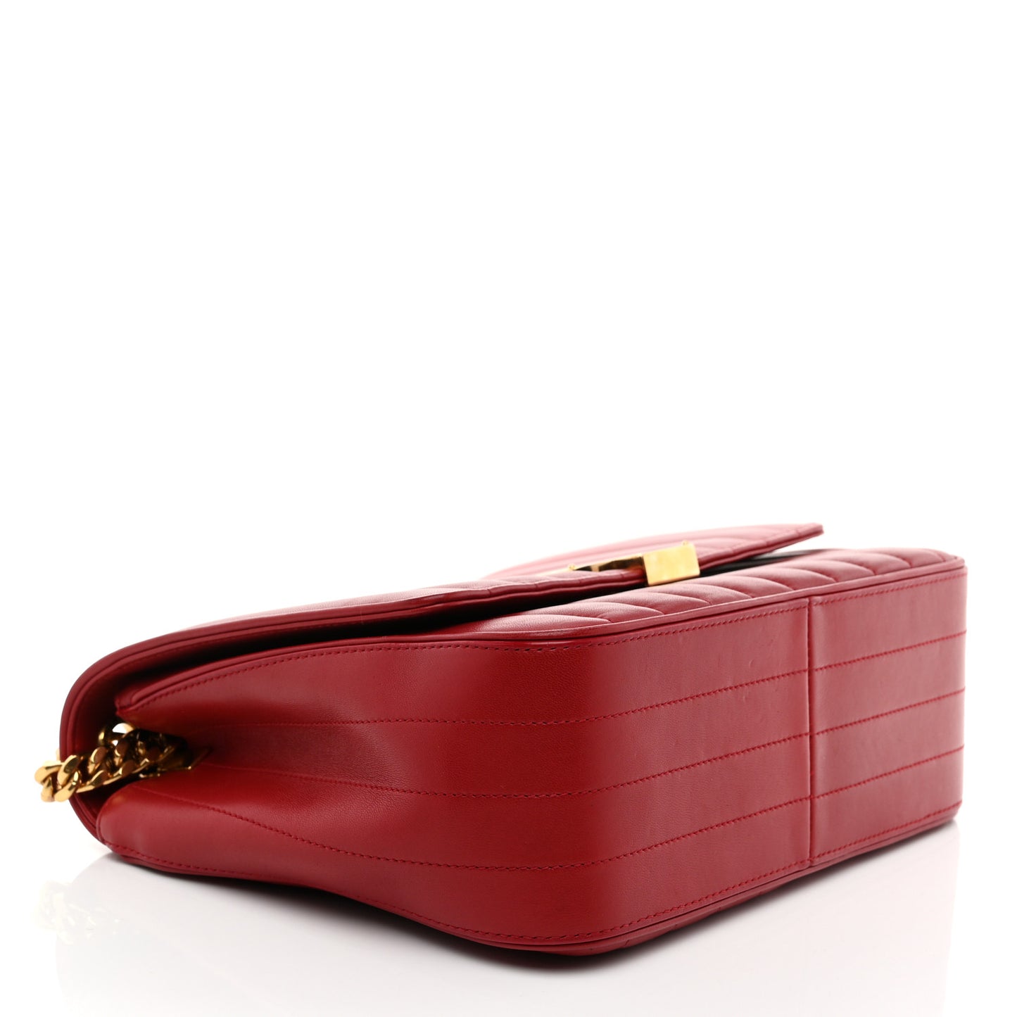 Lambskin Matelasse Monogram Large Vicky Chain Bag Rouge Eros