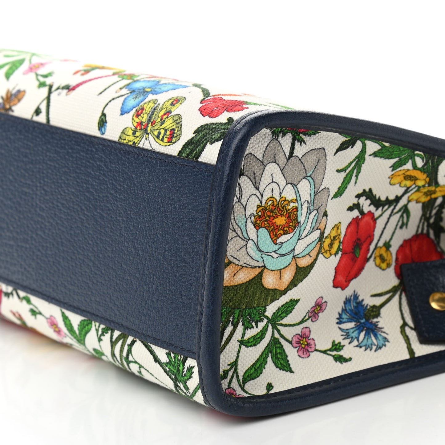 Canvas Medium Flora Tote White Multicolor Blue Agata