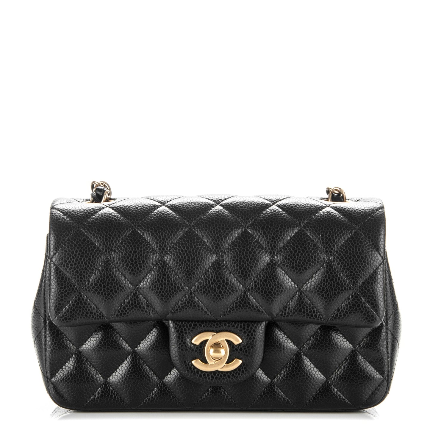Caviar Quilted Mini Rectangular Flap Black