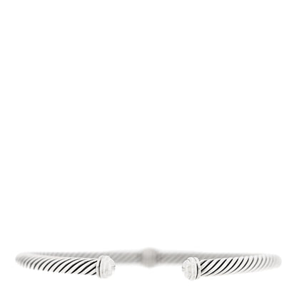 David Yurman Sterling Silver 18K Yellow Gold 4mm Station Cable Bracelet 2 of 3