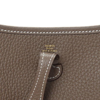 Hermes Taurillon Clemence Amazone Evelyne TPM Etoupe Bleu Indigo 6 of 11
