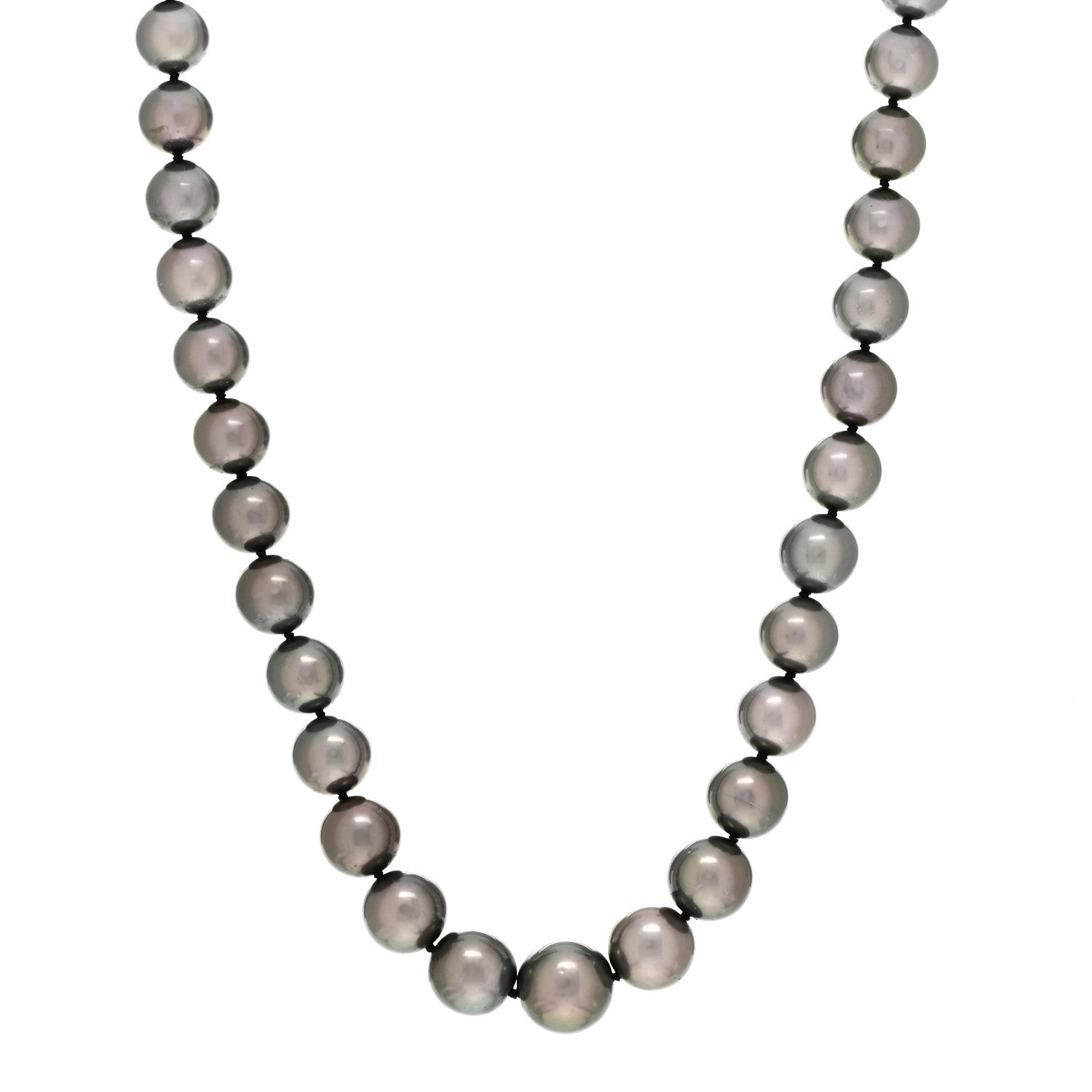 Mikimoto 18K White Gold Black South Sea Pearl 8.5-11mm Graduated Strand Necklace 20" 1 of 6