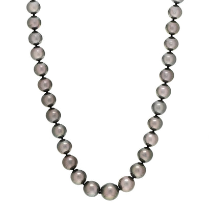Mikimoto 18K White Gold Black South Sea Pearl 8.5-11mm Graduated Strand Necklace 20" 1 of 6