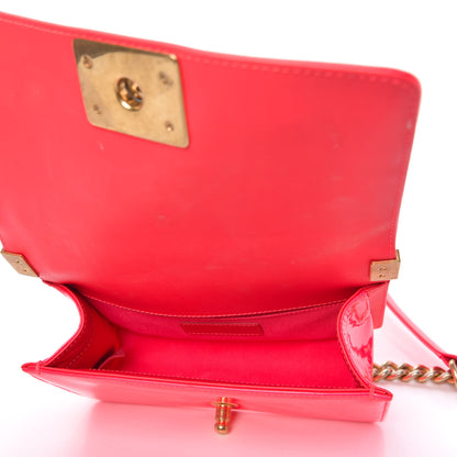Chanel Patent Calfskin Quilted Small Boy Flap Pink 6 of 11