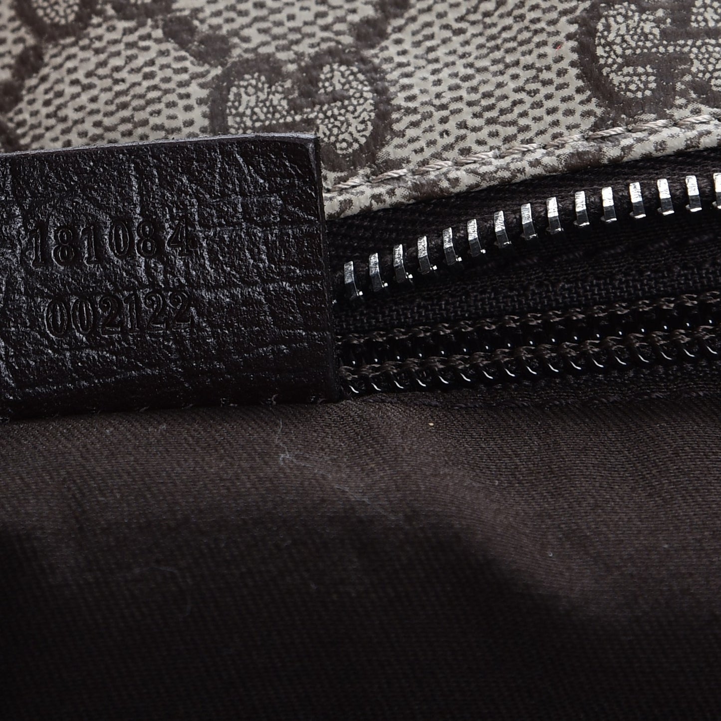 GG Supreme Monogram Medium Zippered Shopping Tote Dark Brown