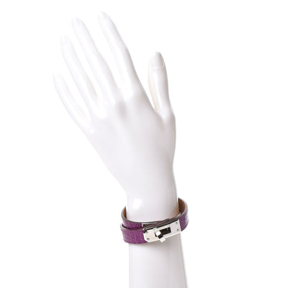 Hermes Shiny Alligator Kelly Double Tour Bracelet S Violet 2 of 7
