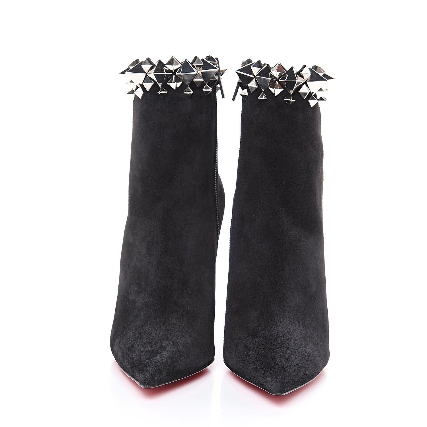 Christian Louboutin Veau Velours Firmamma 100 Booties 36.5 Black Silver 2 of 8