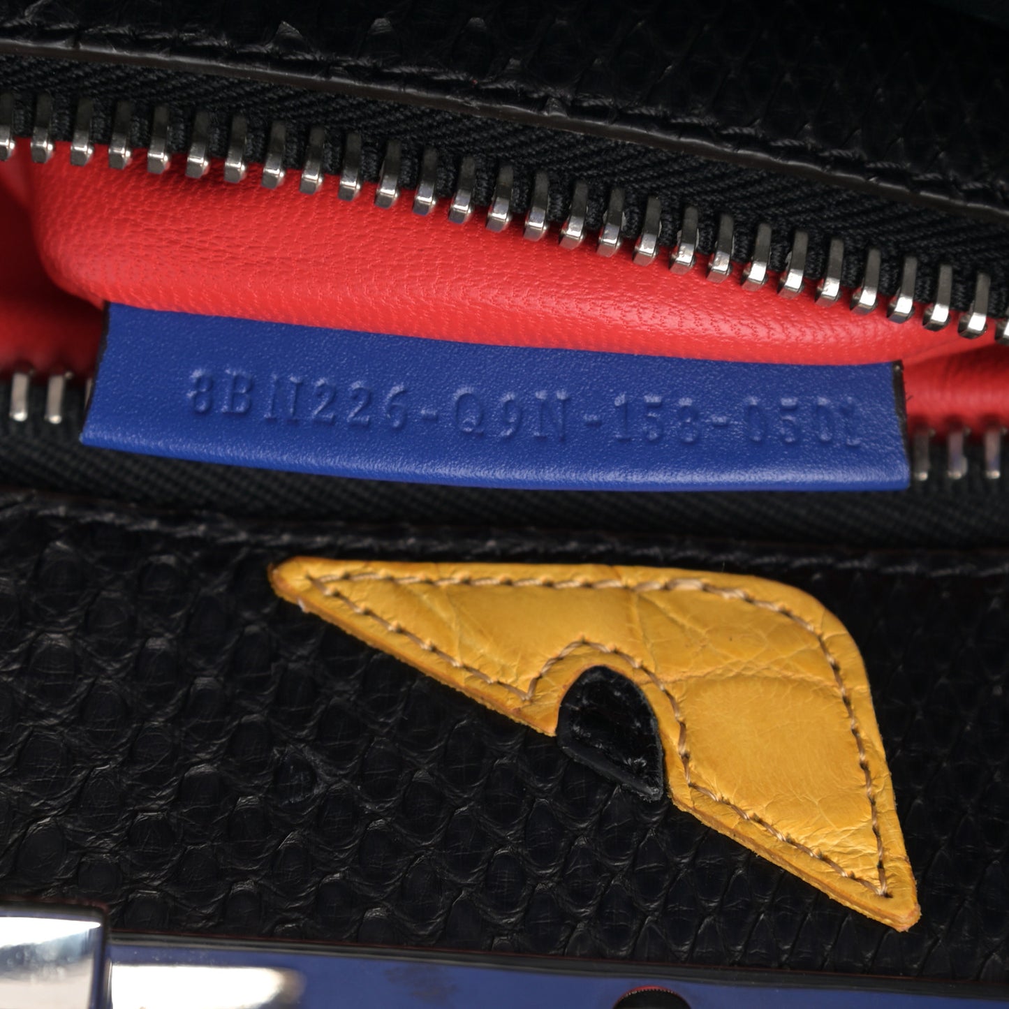 Vitello Morgan Python Crocodile Monster Eyes Medium Peekaboo Iconic Satchel Blue Neon Sunflower