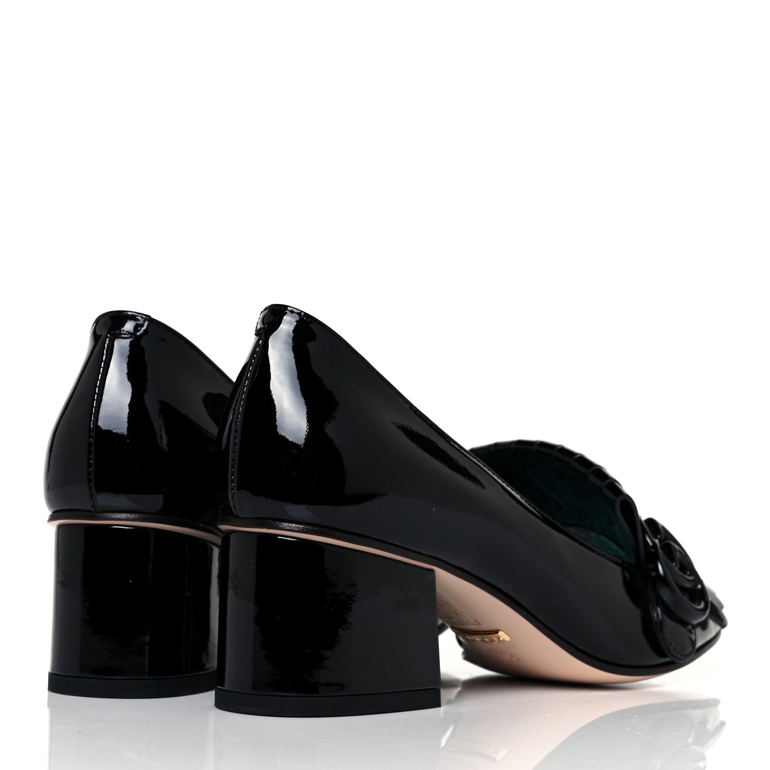 Gucci Vernice GG Marmont Fringe 50mm Loafer Pumps 35 Black 4 of 8