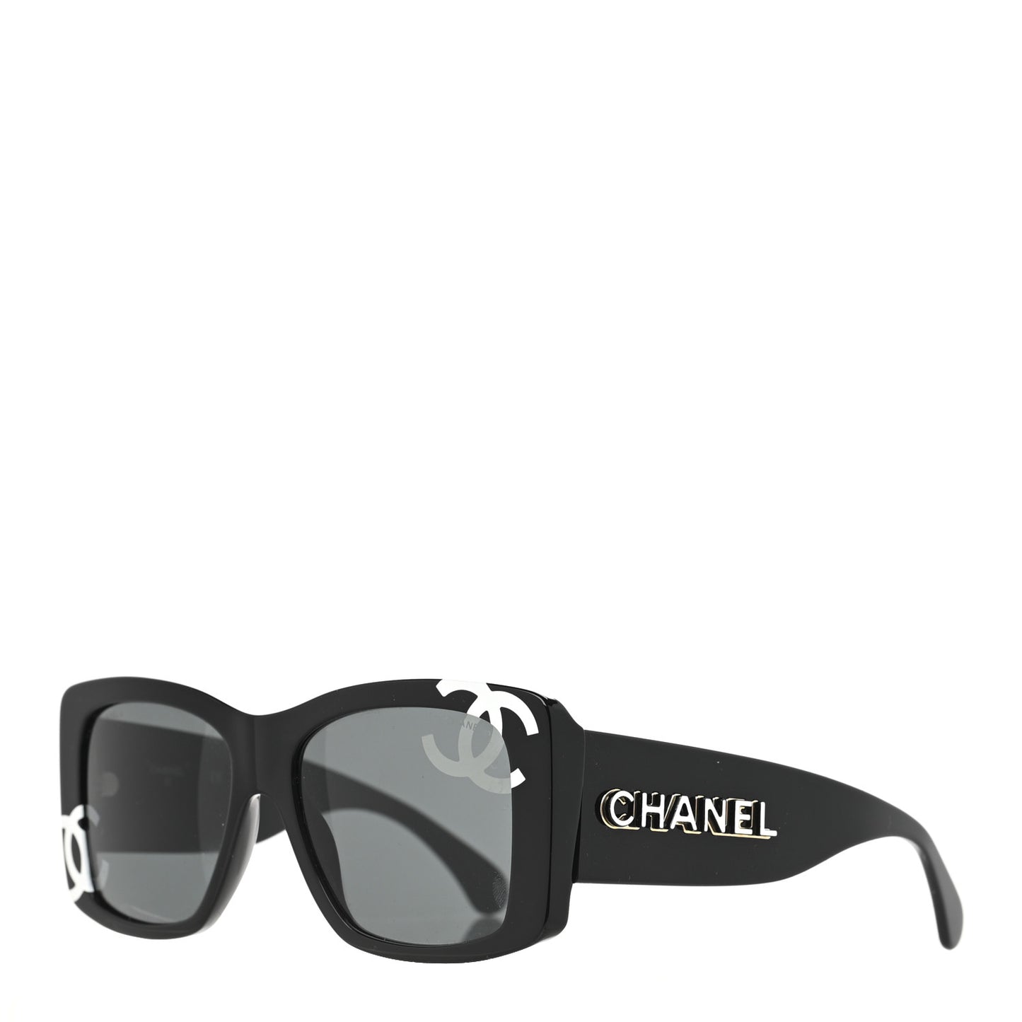 Acetate CC Logo Square Sunglasses 71472 Black