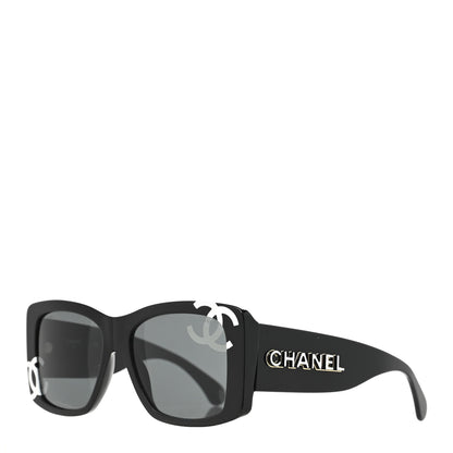 Chanel Acetate CC Logo Square Sunglasses 71472 Black 1 of 7