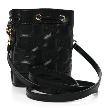 Gucci Calfskin GG Matelasse Bucket Bag Black 3 of 11
