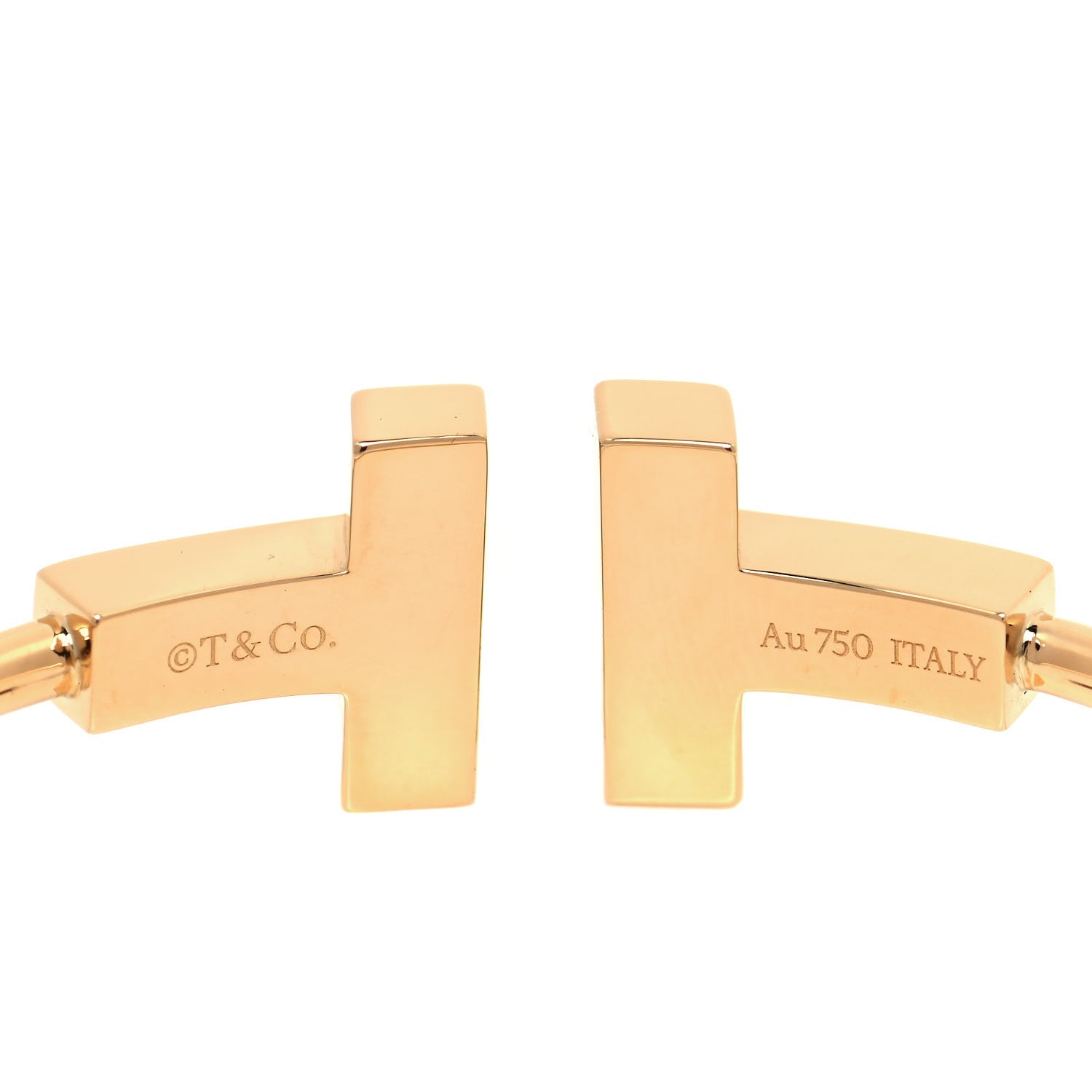 Tiffany 18K Yellow Gold T Wide Wire Bracelet 3 of 4
