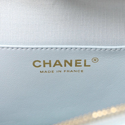 Chanel Lambskin Quilted Large CC In Love Heart Bag Light Blue 6 of 11