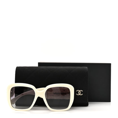 Chanel Acetate Tweed Square Sunglasses 5512 White 8 of 8
