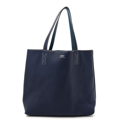 Hermes Taurillon Clemence Double Sens 36 Reversible Tote Bleu Sapphire Izmir 1 of 20