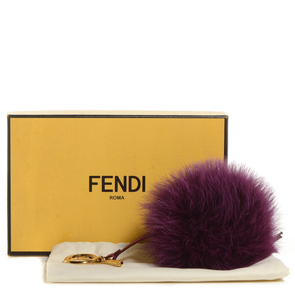 Fendi Fox Fur Pom Pom Bag Charm Fuchsia 6 of 6