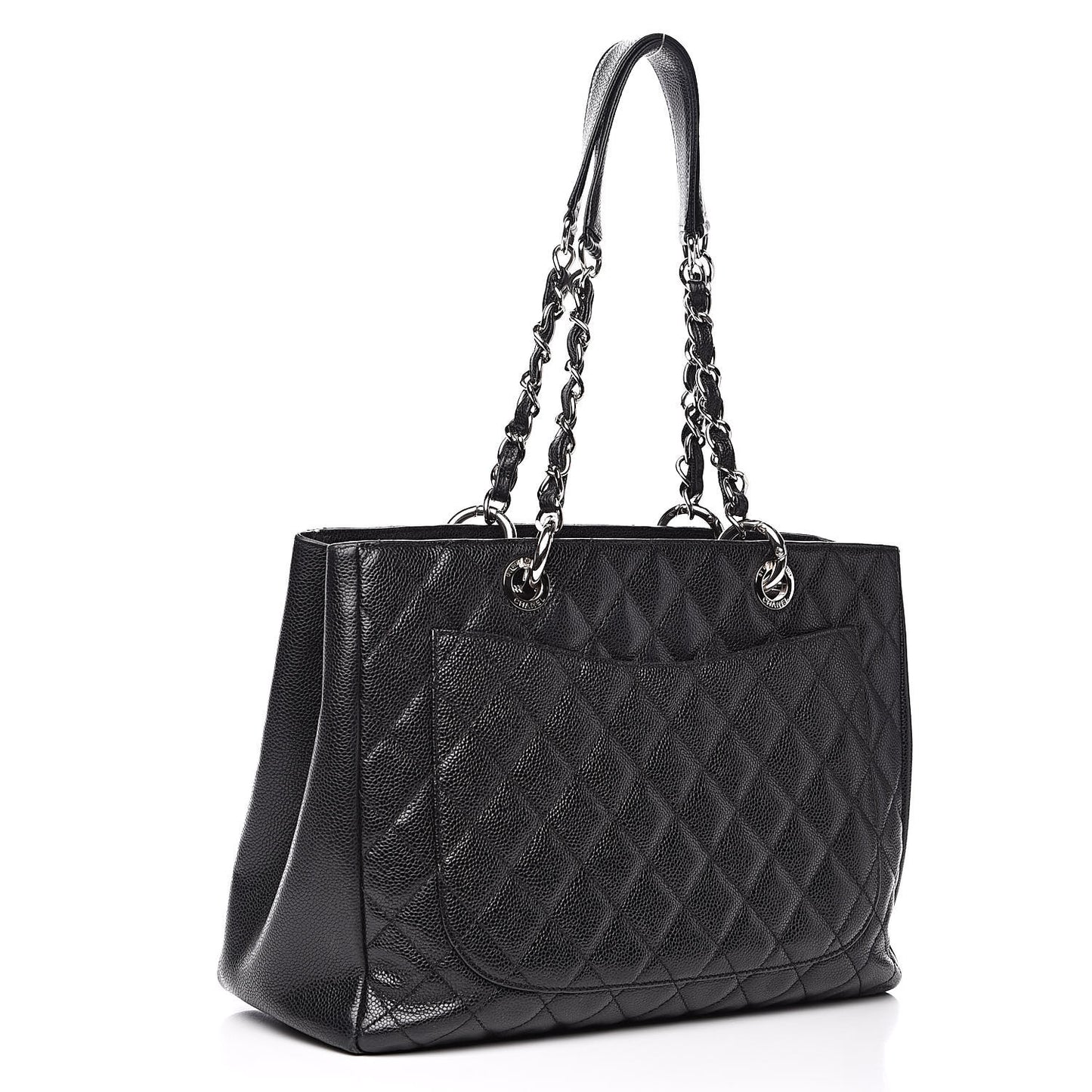 Caviar Quilted Grand Shopping Tote GST Black