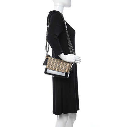 Chanel Rattan Calfskin Small Gabrielle Hobo Beige Black 2 of 13