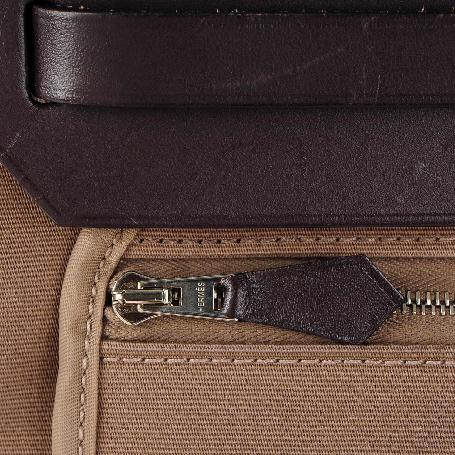 Hermes Vache Hunter Toile Herbag Zip 31 PM Etoupe Ebene 13 of 13