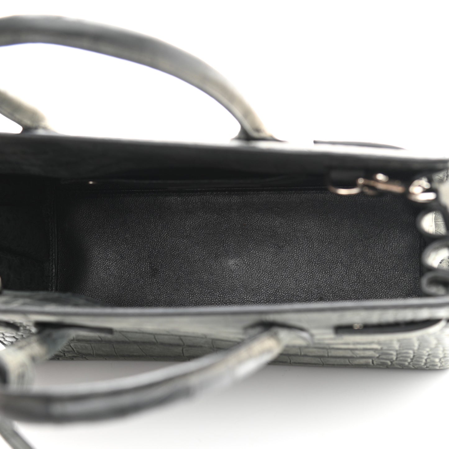 Calfskin Crocodile Embossed Small Sac De Jour Fog